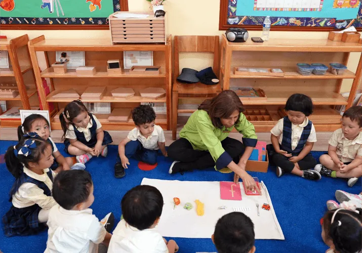 Children learning together at Diamond Bar Montessori Academy